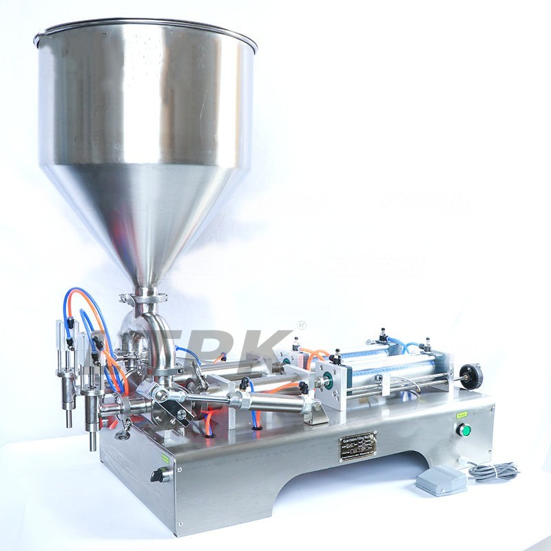 LTPK G2WG Semi automatic 2 nozzles paste filling machine with hopper 