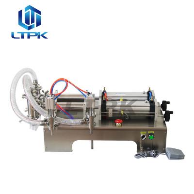 LTPK G2WY 10-100ml Semi automatic two nozzles water liquid perfume aerosol oil juice water bottle filling machine