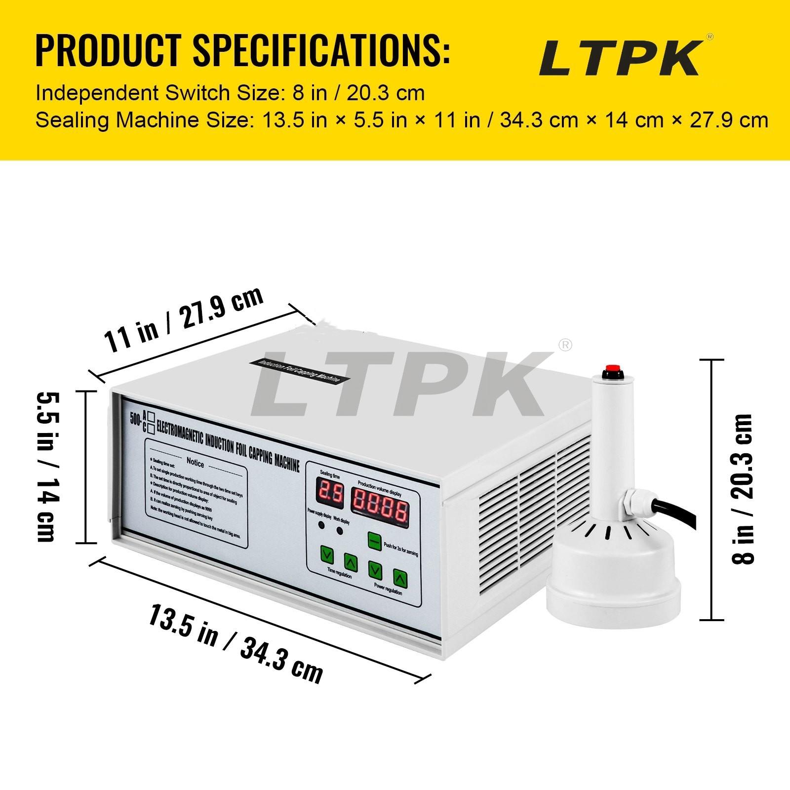 LTPK GLF-500A Induction Sealing Machine 20-100mm Electromagnet 5-20 Pcs/min Auto-count On