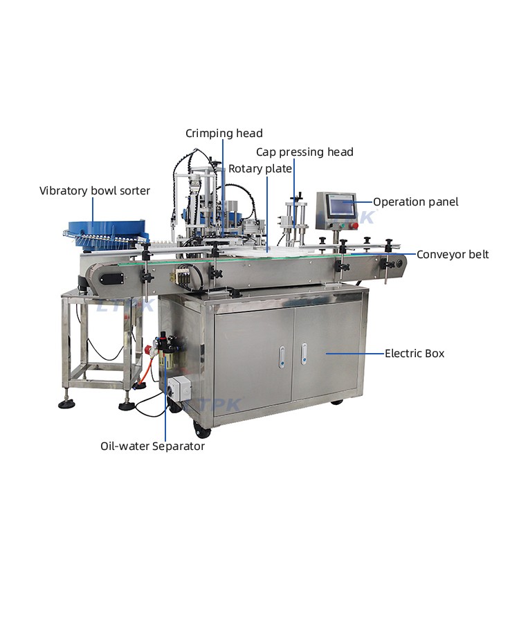 LT-APC2 Automatic HIgh Speed Pneumatic Monoblock Perfume Bottle Rotary Pressing Capping Machine