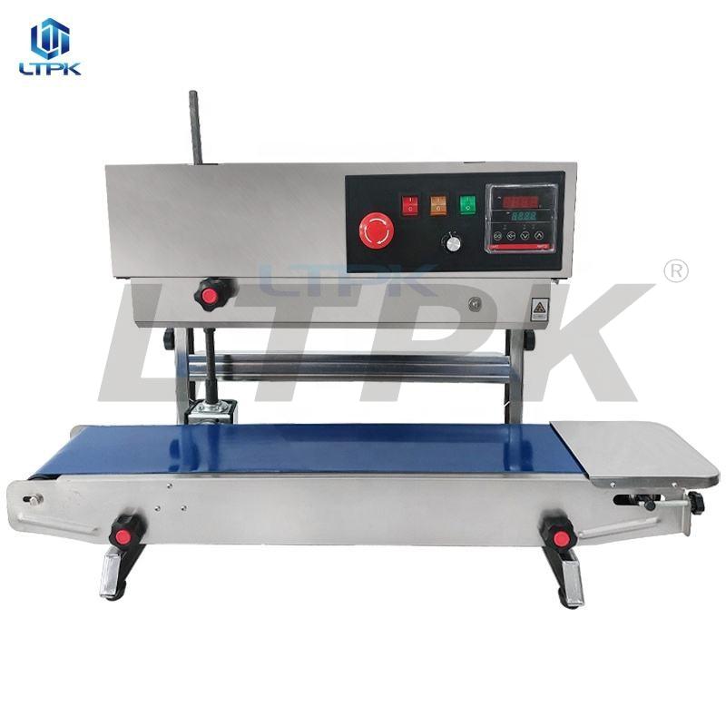 automatic food kraft paper bag plastic bag continue heat sealing machine with date