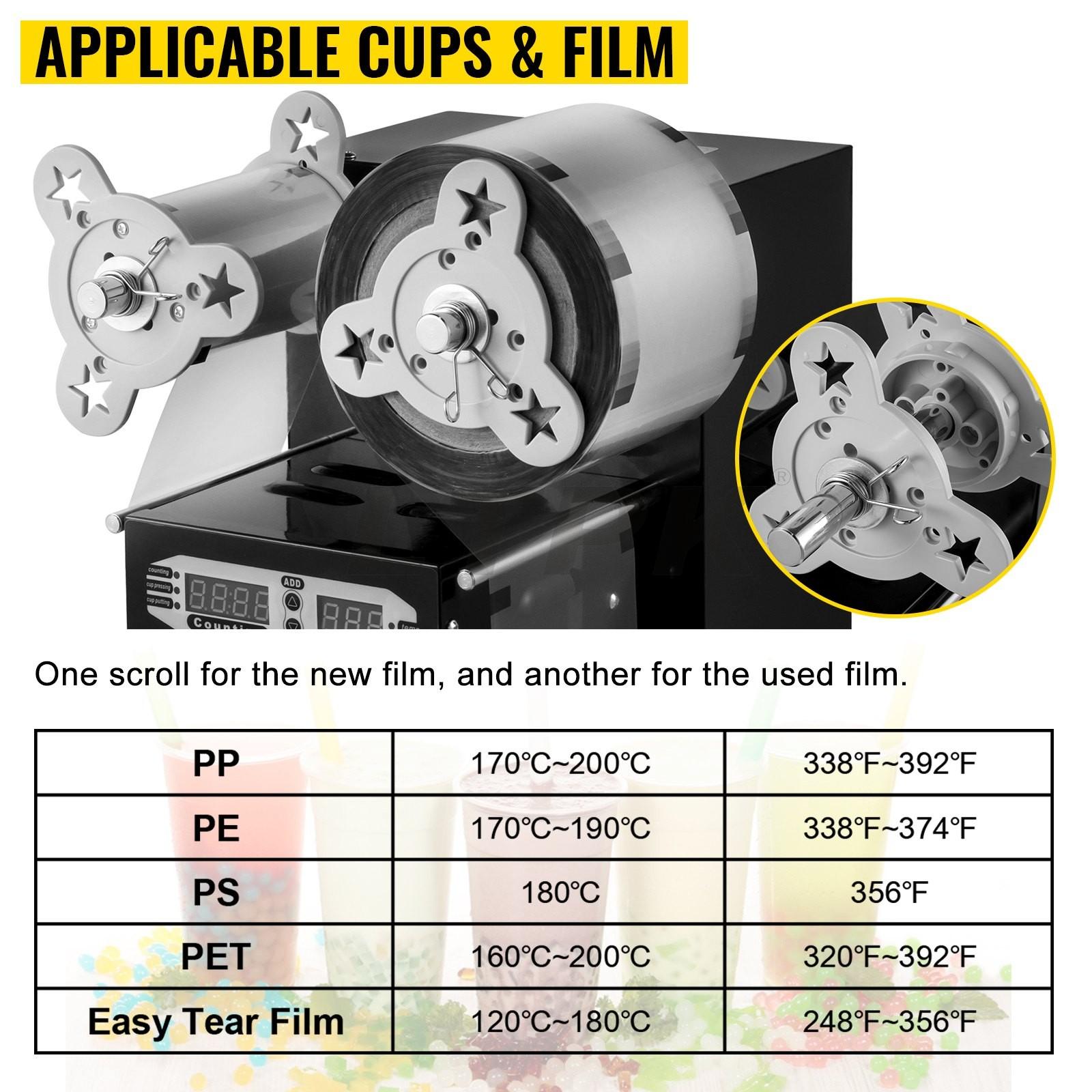 LTPK Cup Sealer Black With Digital Control for Sealing PP PET Paper Cups