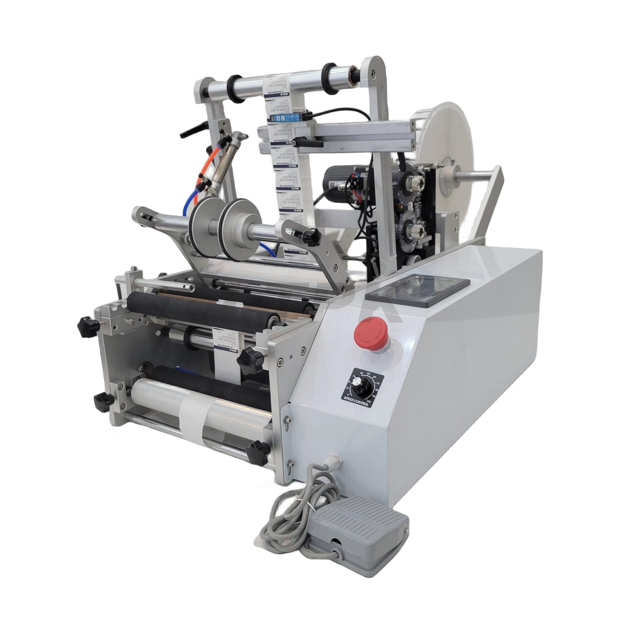 LTPK LT-190D  SEMI-AUTOMATIC DOUBLE SIDE ROUND BOTTLE LABELING MACHINE WITH DATE CODER