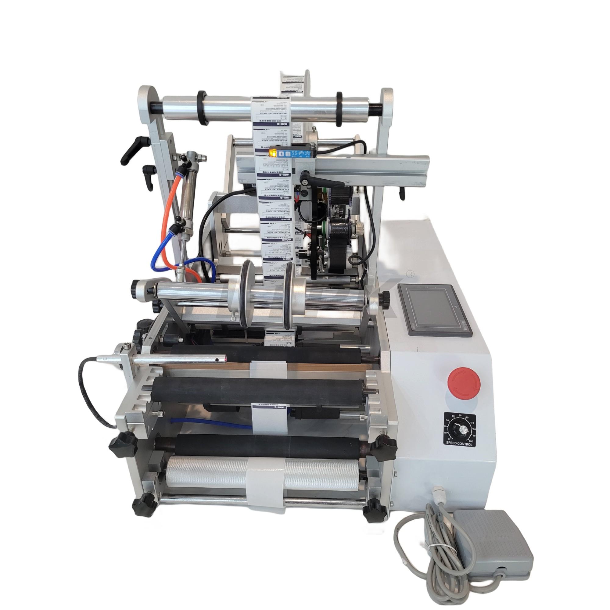 LTPK LT-190D  SEMI-AUTOMATIC DOUBLE SIDE ROUND BOTTLE LABELING MACHINE WITH DATE CODER