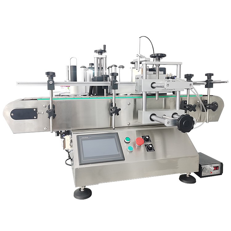 LTPK LT-150P DOUBLE SIDE ROUND BOTTLE POSITIONING AND LABELING MACHINE WITH DATE CODER