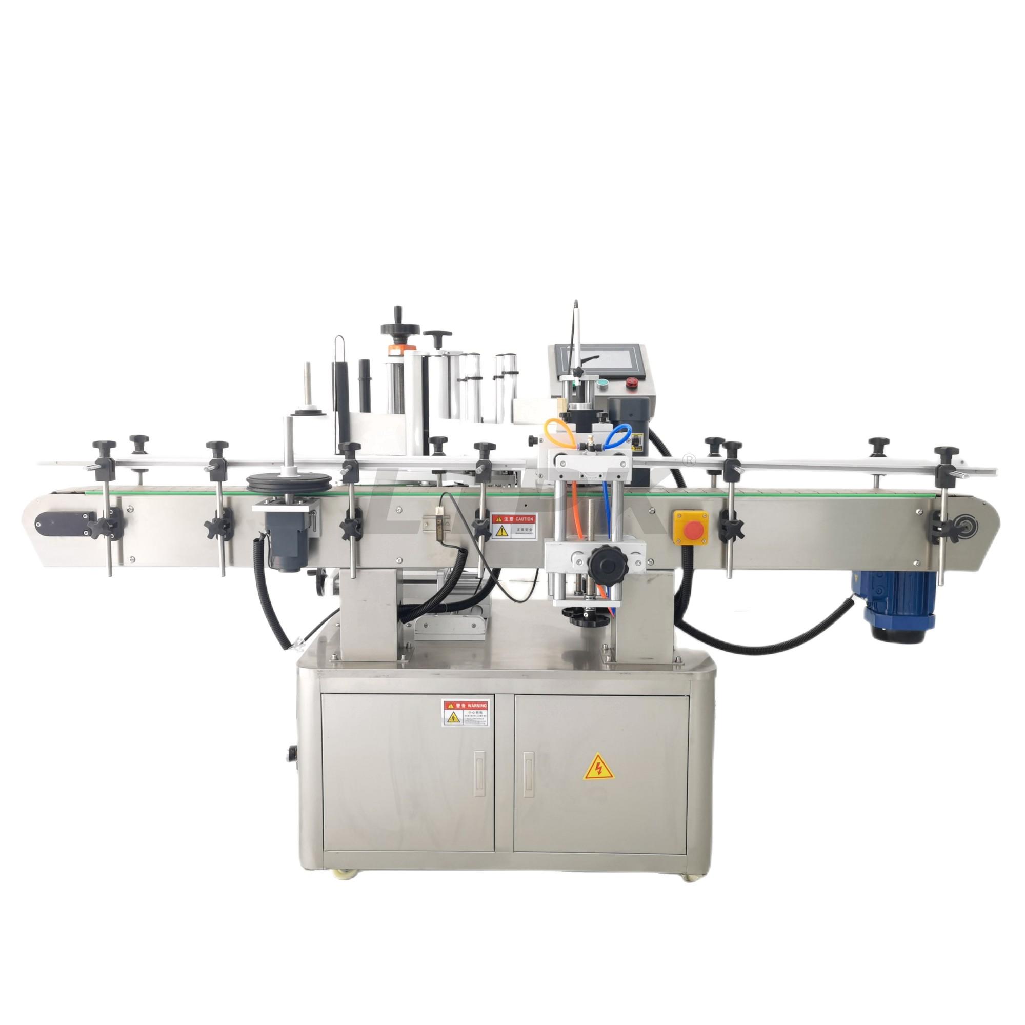 LTPK Automatic paste filling capping round bottle labeling machine with cap feeder 