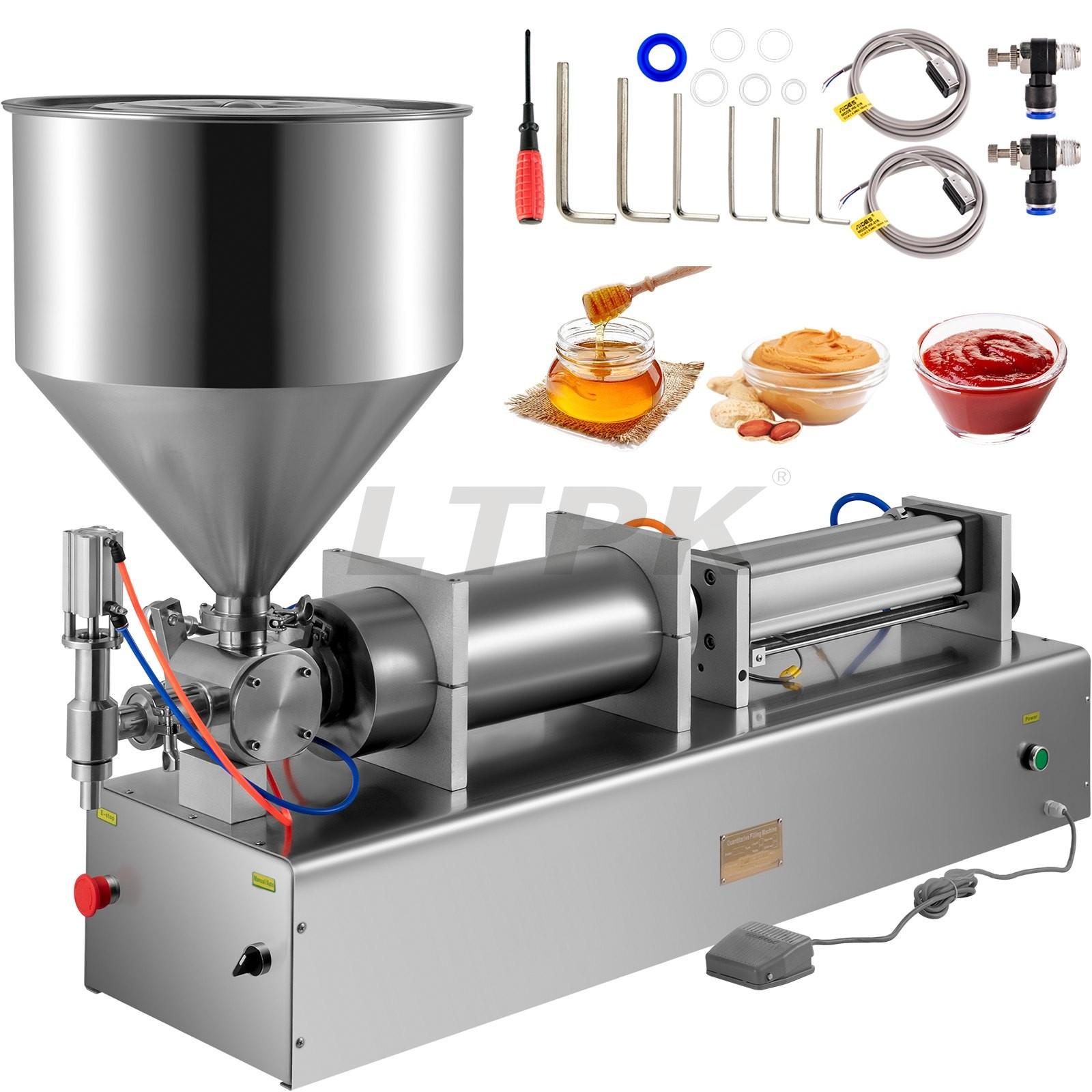 1000-5000ml Dual-use Cream Paste Filling Machine 40L Hopper
