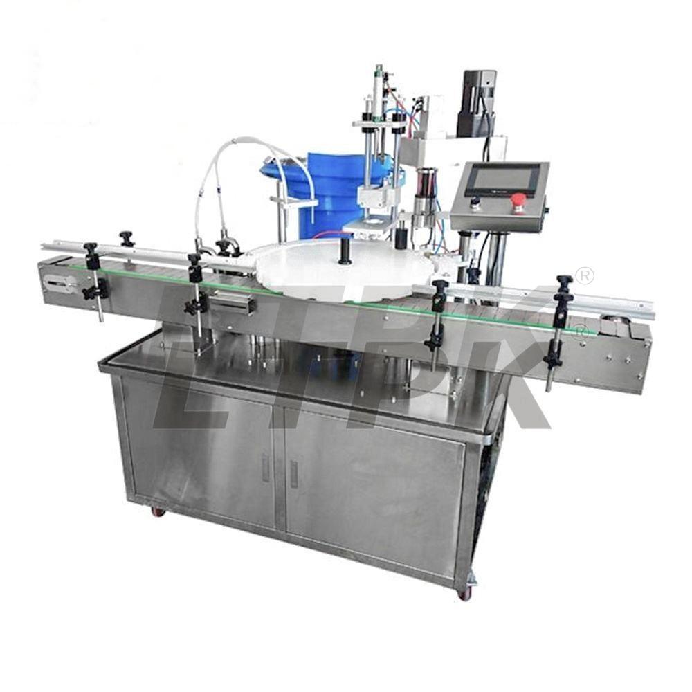 LTPK LT-AFC1 Automatic 2 heads rotary liquid filling and capping machine with cap feeder