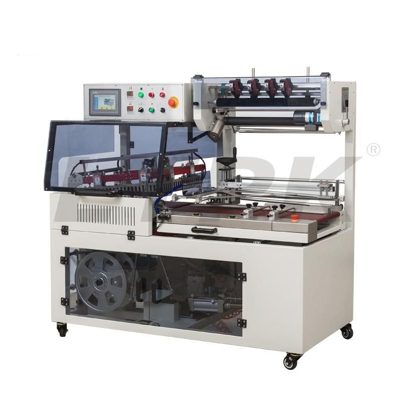 DQL5545G High Speed Automatic L bar type Sealer sealing packaging machine and DSC4525L Shrink Tunnel packager