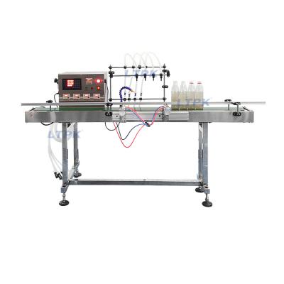 Automatic 4 heads magnetic pump liquid filling machine with conveyor