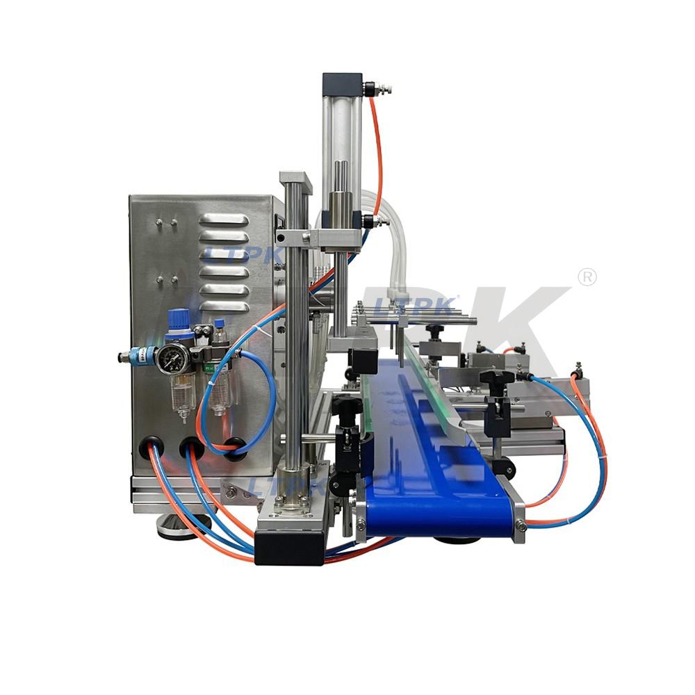 LT-MPF4 Magnetic Pump Desktop Automatic Liquid Filling Machine 4 Heads With Conveyor Belt 